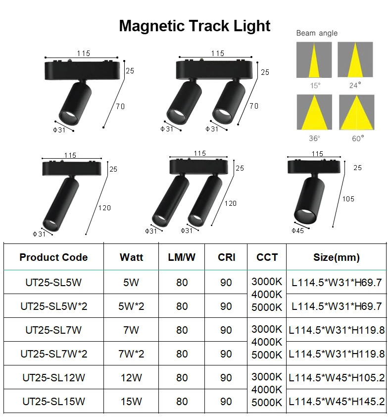 Interior Magnetic Track Lighting LED Downlight Ceiling Light Chandelier Energy Saving Lamp