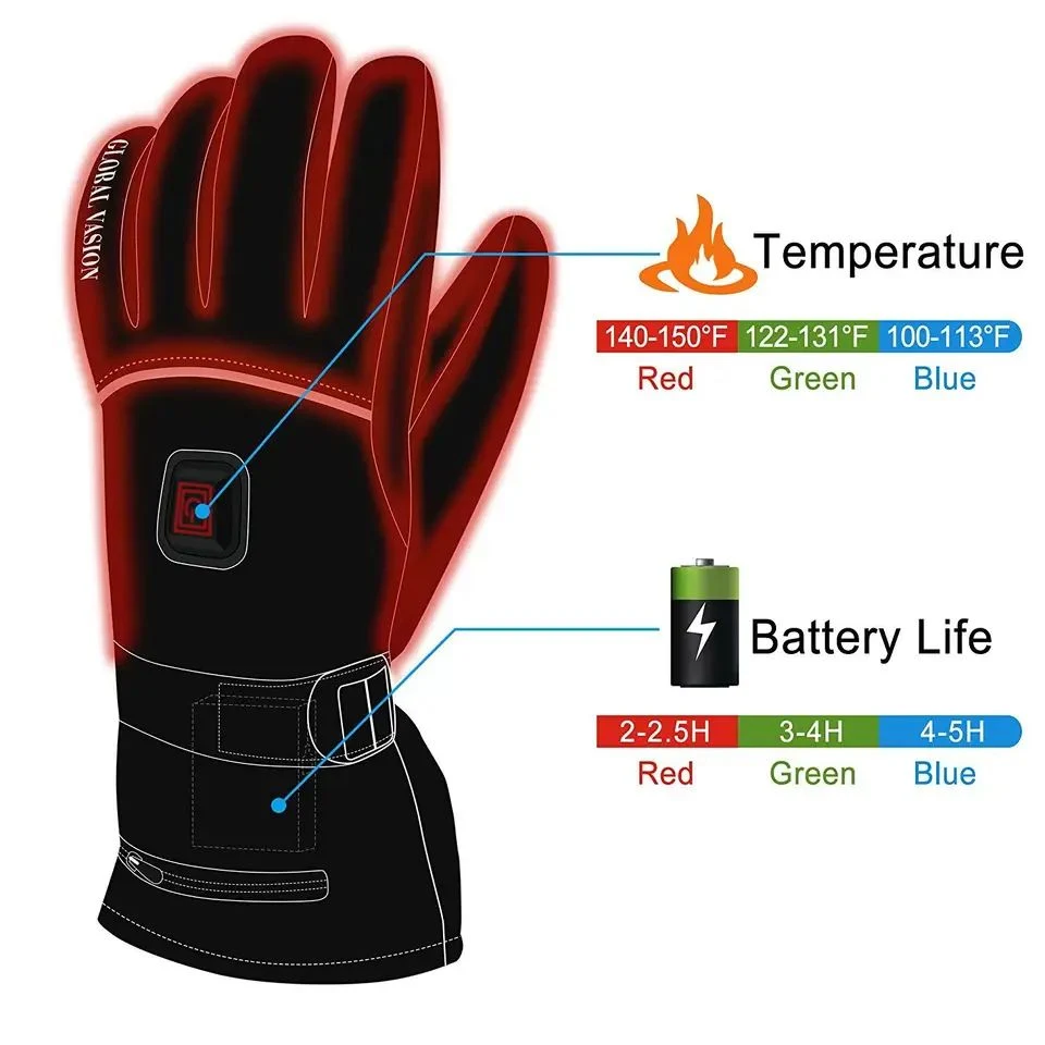 Heated Gloves Adjustable Heating Temperature Waterproof Warm Gloves Thermal Indoor Outdoor Gloves Hand Warmer