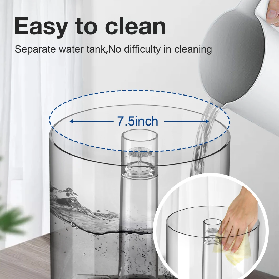 Home Black 4L Knob LED Ultrasonic Desktop Water Humidifier for Room