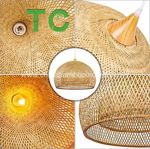 Cheap Price Bamboo Chandeliers Bamboo Lamp Bamboo Pendant Lamp Bamboo Lampshade for Kitchen Island, Chandeliers Lighting, Hand -Woven Hanging Ceiling Lampshade