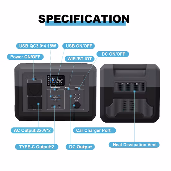 Alimentation d'énergie portative extérieure de stockage d'énergie avec 600W 1200W 1800W